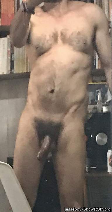 Gorgeous body, love your big hairy cock