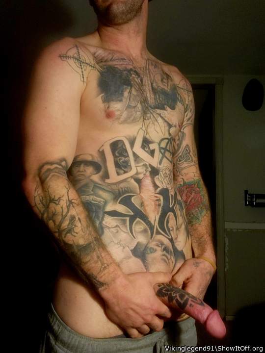Awesome ink. Fab body. Hot cock   