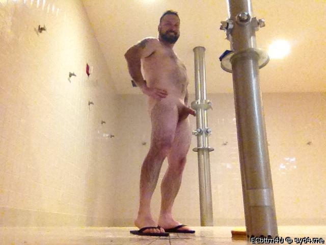 Stripping in the public shower