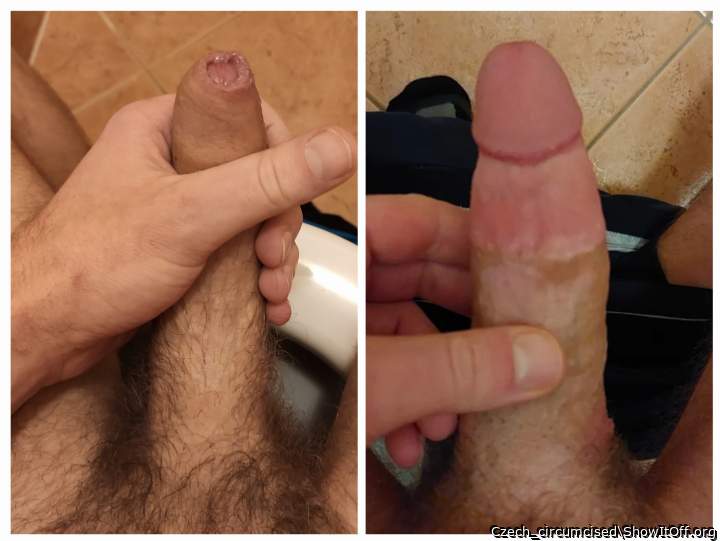 Litle comparison before and after cut my cock