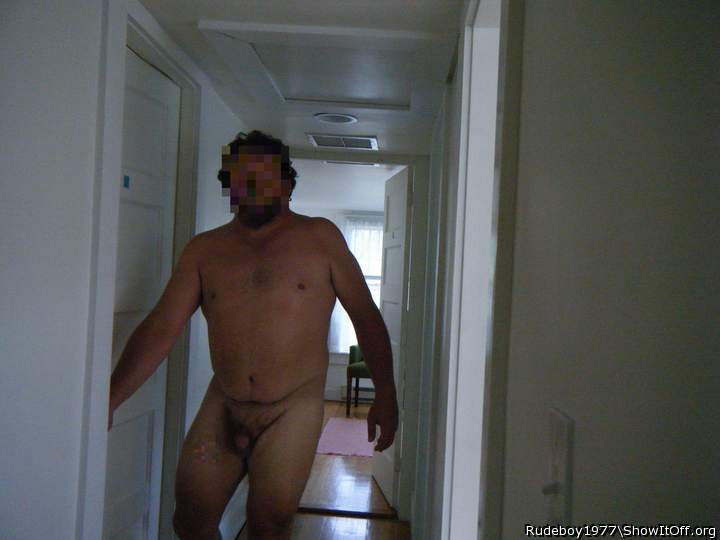 Naked in the hotel hallway