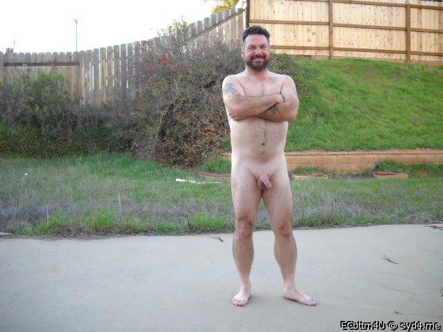 Nude in the backyard