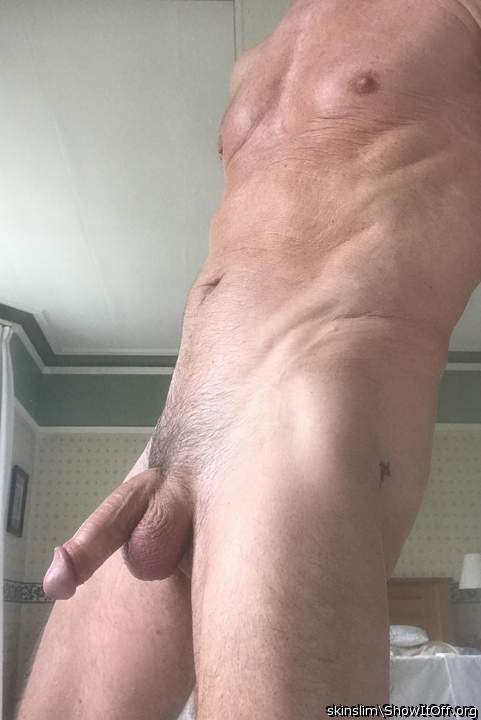 Side view hanging penis