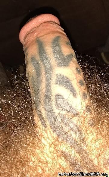 Inked cock.