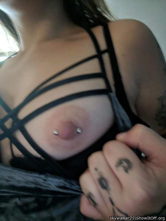 hot tits, love the piercing, let me lick your nipples mmmmmm