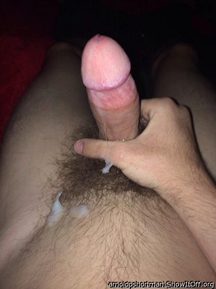 Mmmm... Hot dick and pubes, sexy cum!   