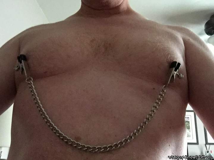 I love being fucked while wearing my nipple clamps . The pai