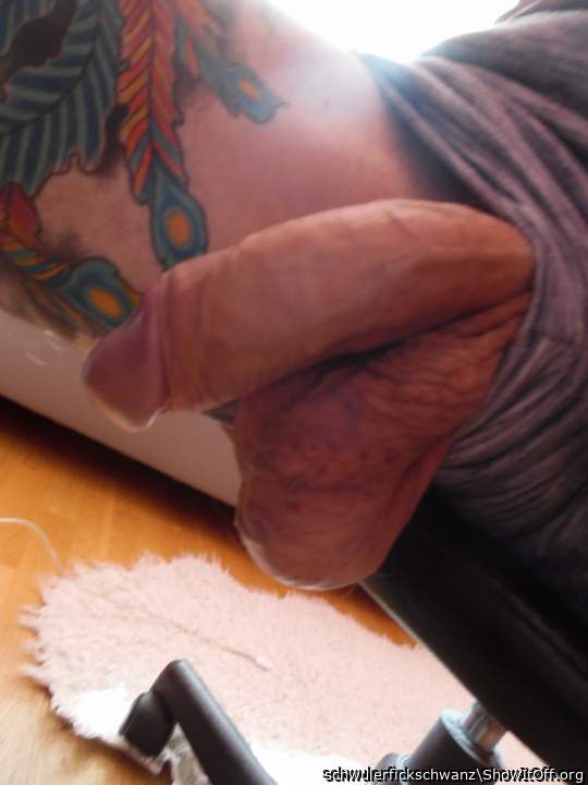 Great looking cock, balls, and tattoo.     