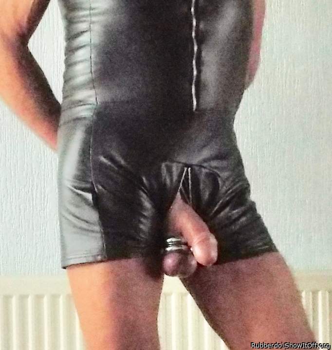 Leather suit and ball stretcher