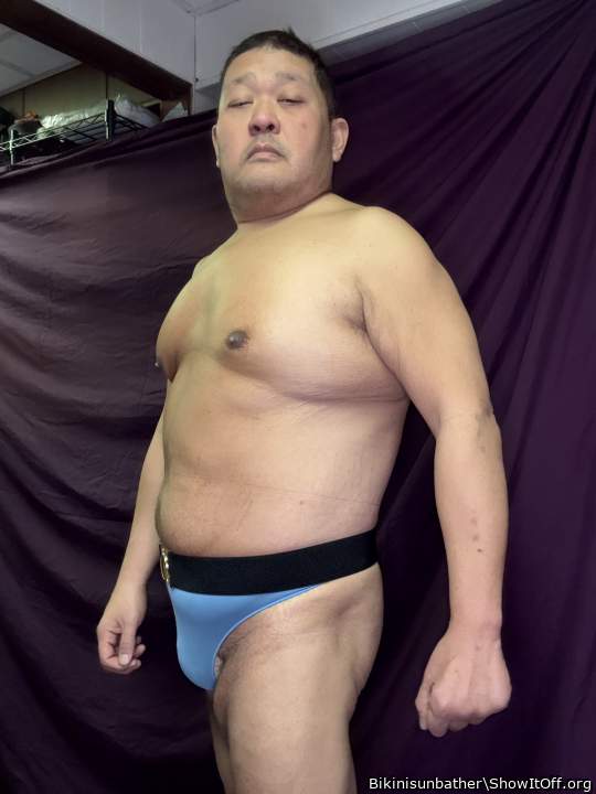 Light blue CK thong with Robin belt