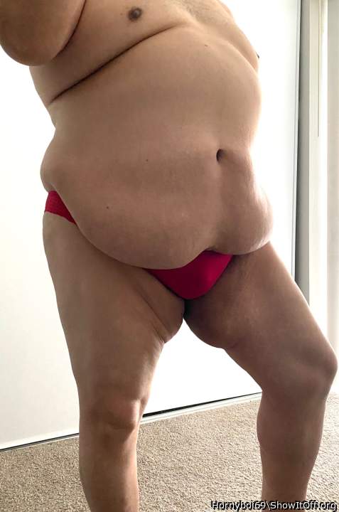 Me in red lace panties