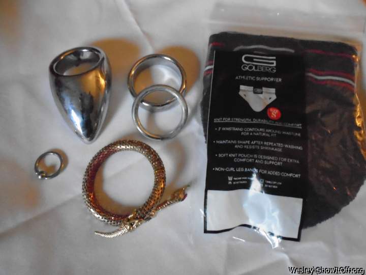 Cock rings and jock strap