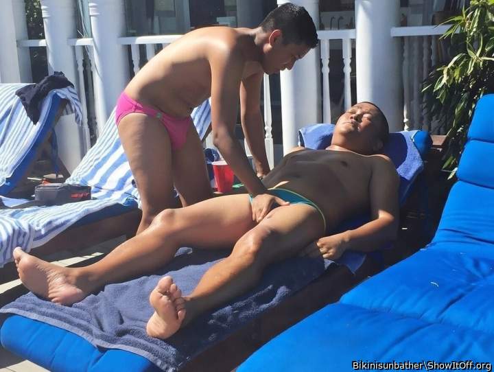 Sunbathing in Belvedere Castle House for Men.