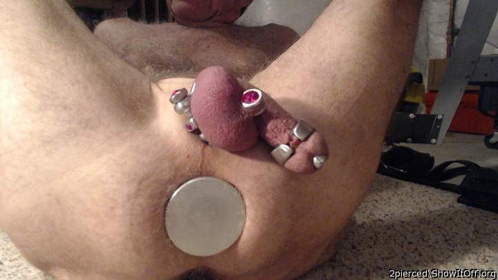 3 inch plug and pierced cock