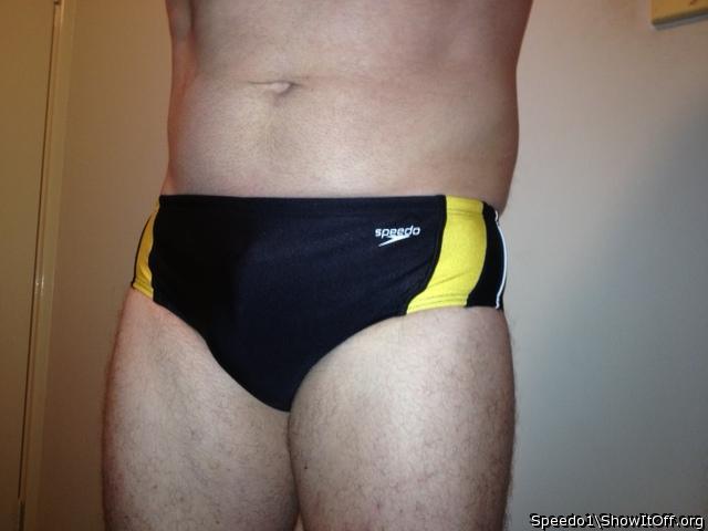 My Black and yellow striped speedo