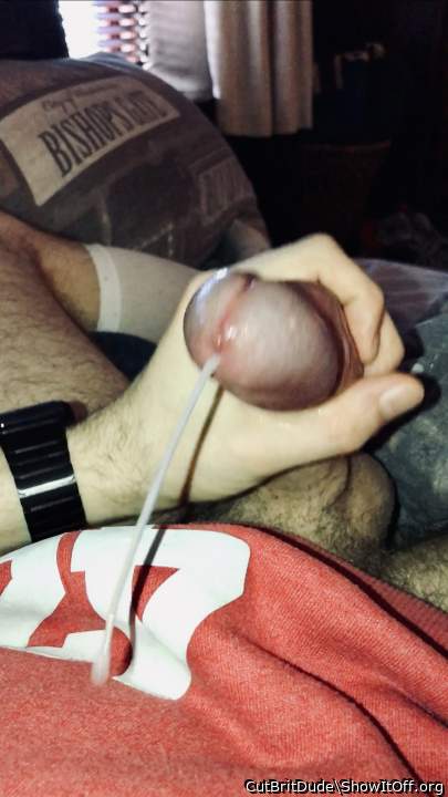 Thick rope of cum shoots out