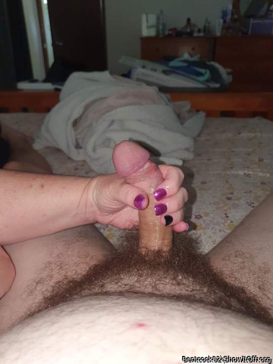 Missus holding my cock