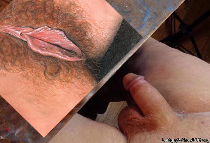 Watercolor rendering of redhead ex-wife's snatch, done from memory.