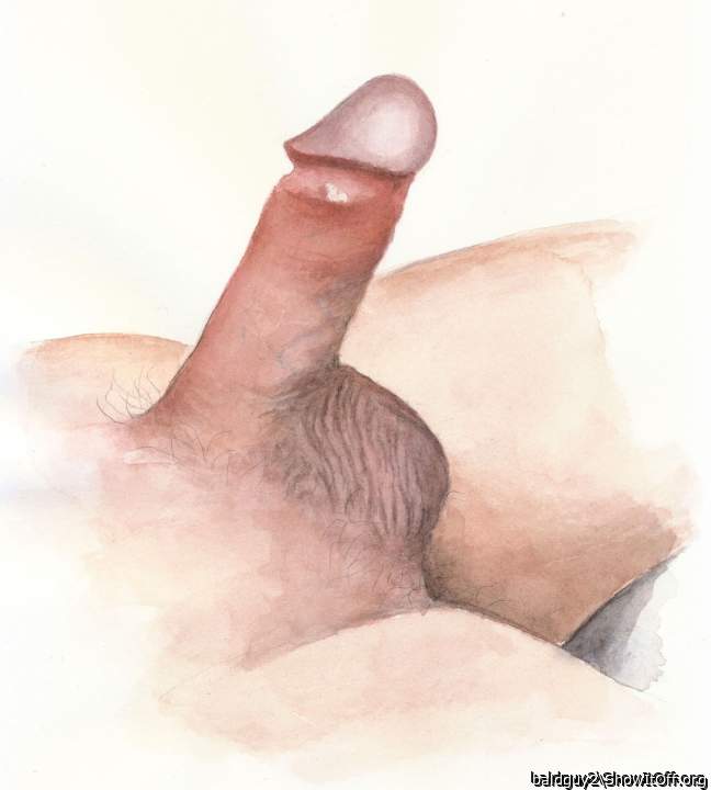 Watercolor painting I did using my own cock as a model.
