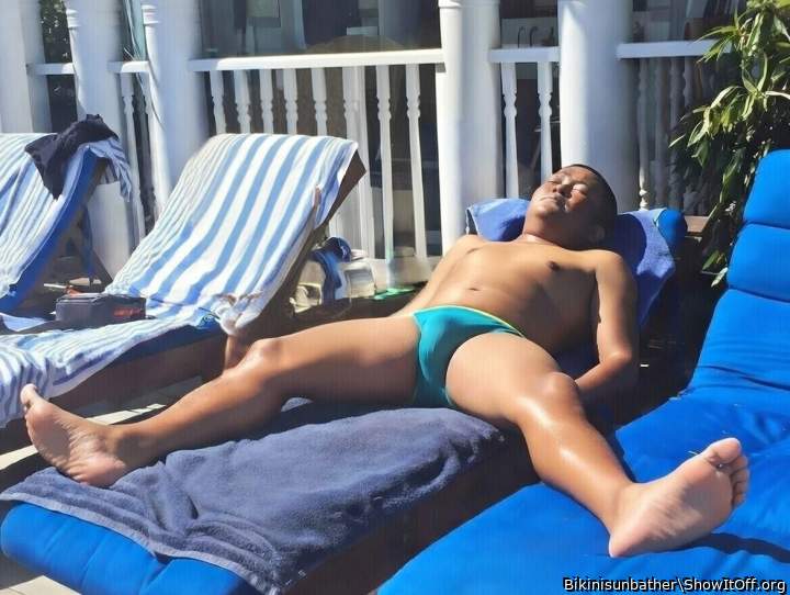 Sunbathing in Belvedere Castle House for Men.