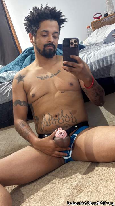 My little black dick locked up making my balls swell