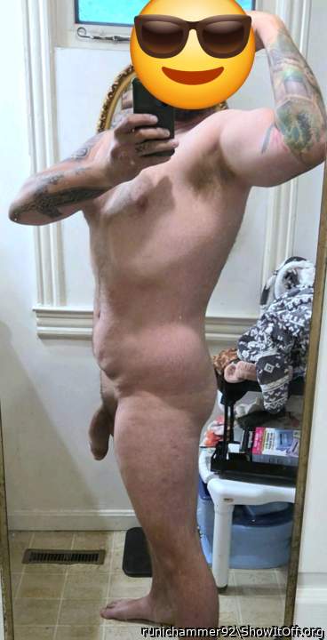 hubby showing off his guns 🥵