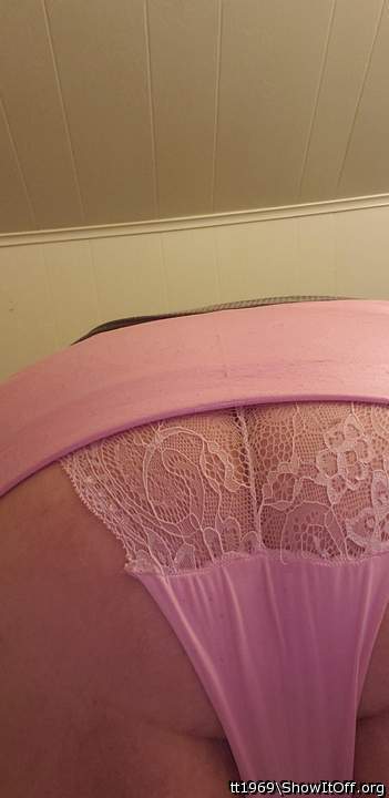 Wow,first time I see you in sexy lingerie,beautiful pink pan
