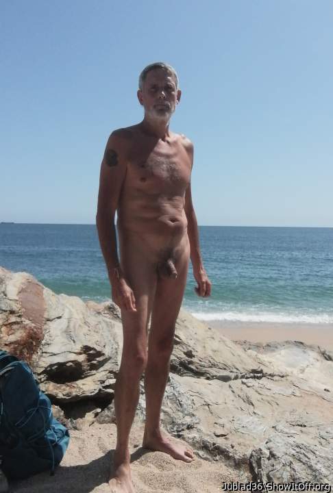 Showing off my little cock at the beach