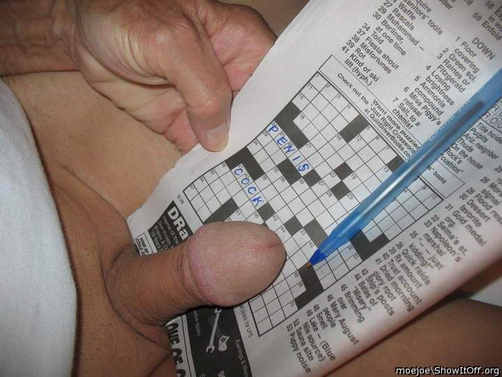 My hobbies:  Doing crossword puzzles....