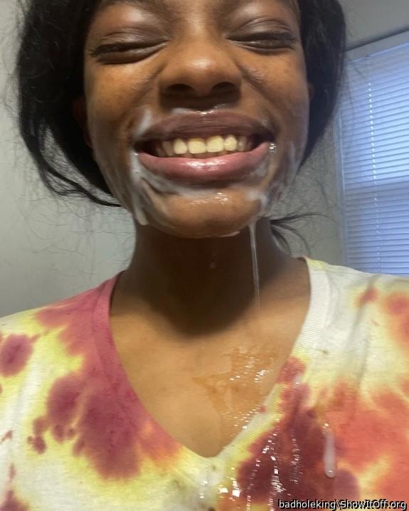 Too be fair she did swallow a bit too .