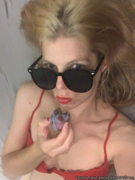 Just me eating a plum