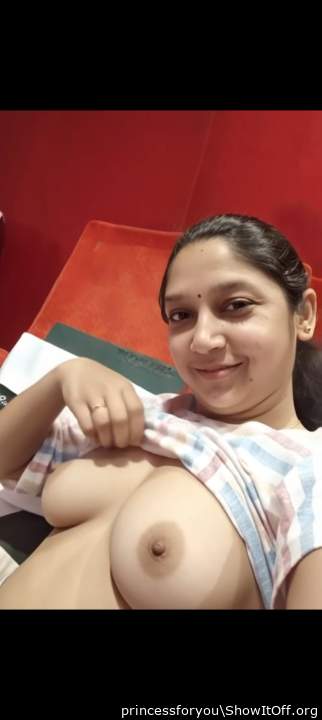 Shy housewife flashing tits