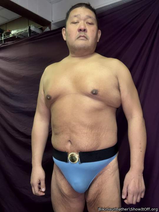 Light blue CK thong with Robin belt