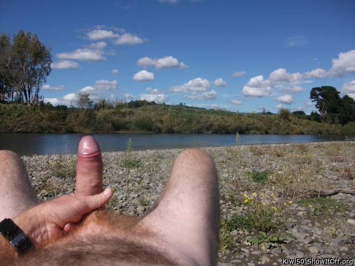 At the river again. I love sun on skin.