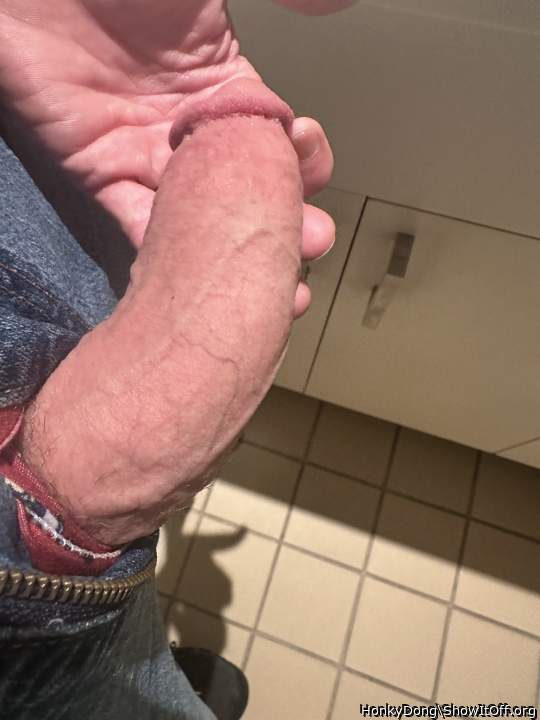 Holding my cock.