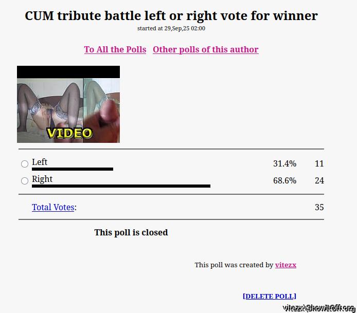 CUM tribute battle left or right - right wins
