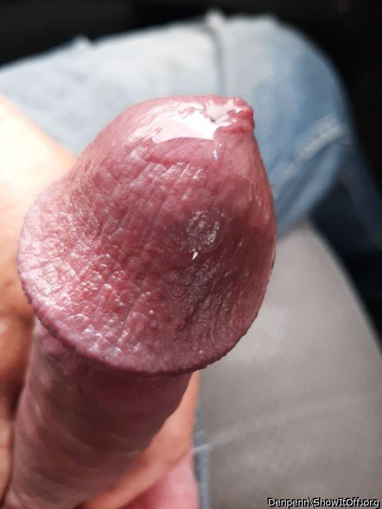 Pre-cum on dick head