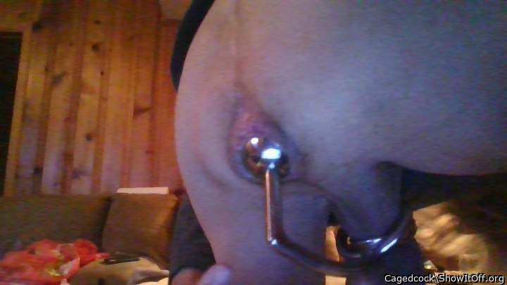Cock ring with plug.