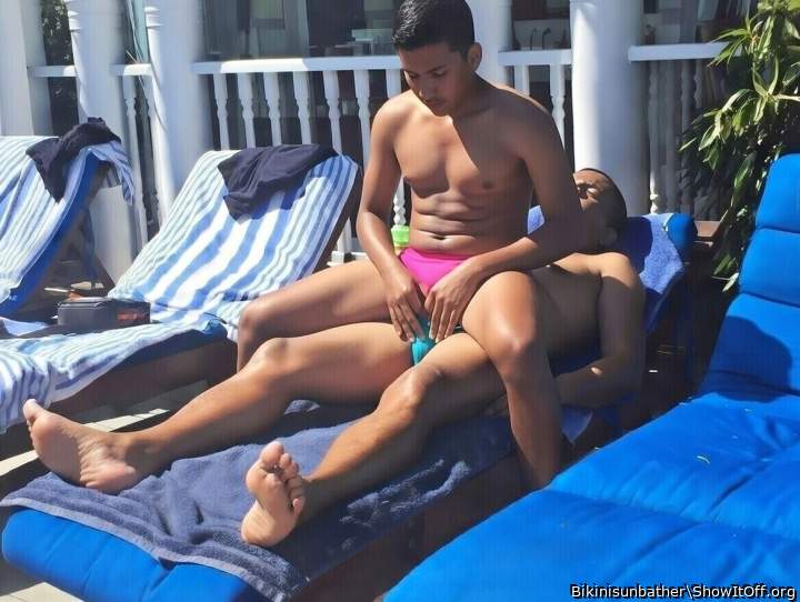 Sunbathing in Belvedere Castle House for Men.