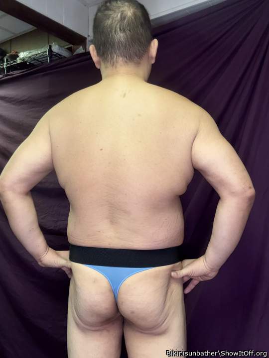 Light blue CK thong with Robin belt