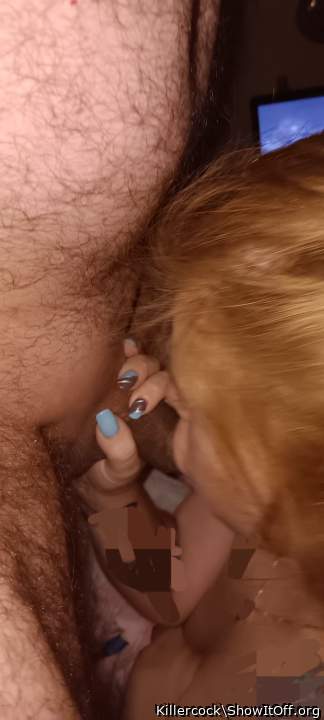 Wife sucking and drained my balls like a good wife does!