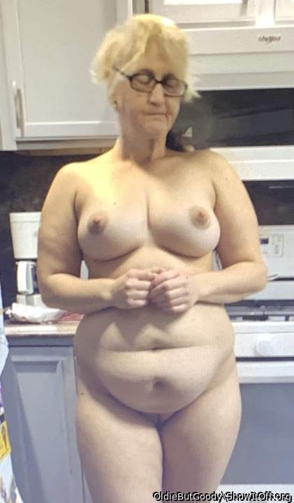 Debbie nude in the kitchen