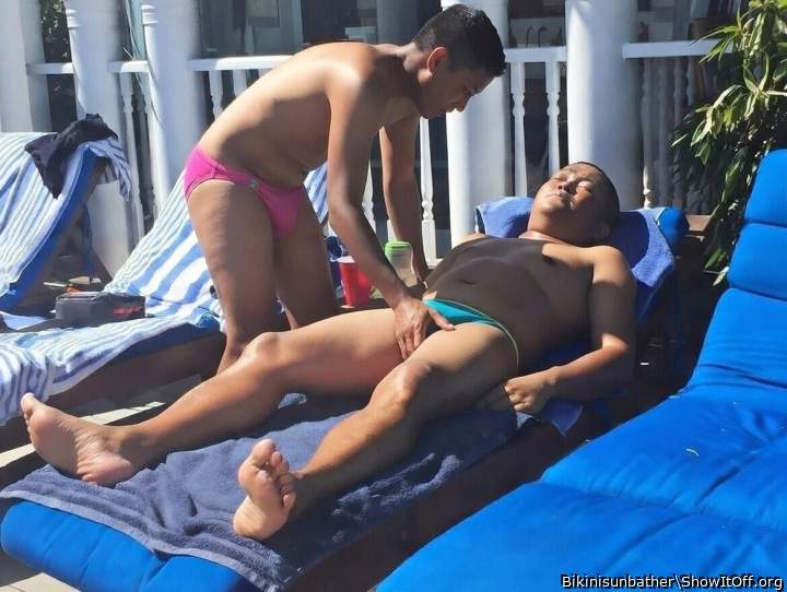 Sunbathing in Belvedere Castle House for Men.