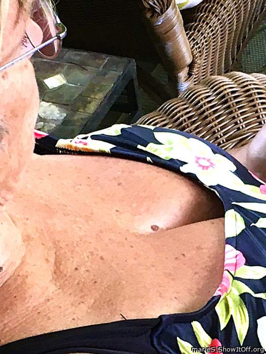 View down my cleavage