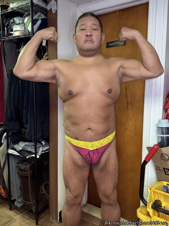 Yellow and red lace thong panties. taste my panties