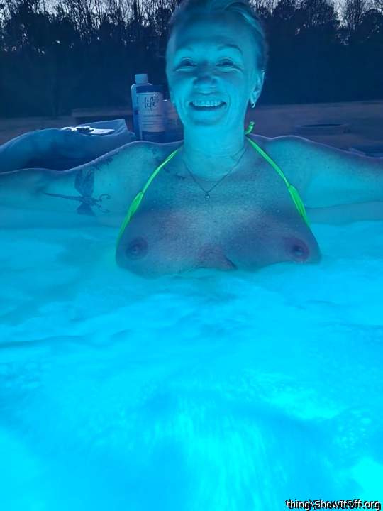 New years hot tub titties