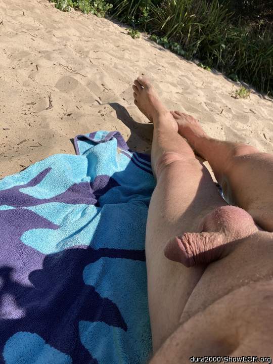 Naked at the beach.