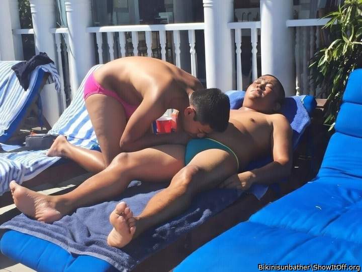 Sunbathing in Belvedere Castle House for Men.