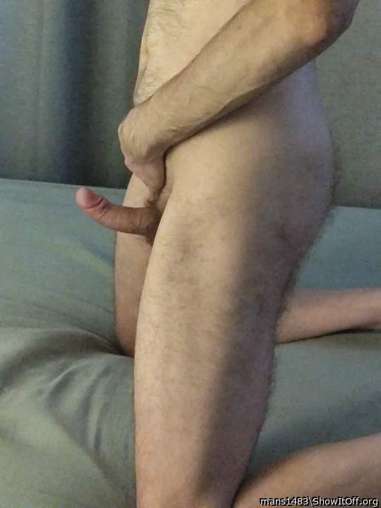 You have a nice sexy upward curve to your erection.   