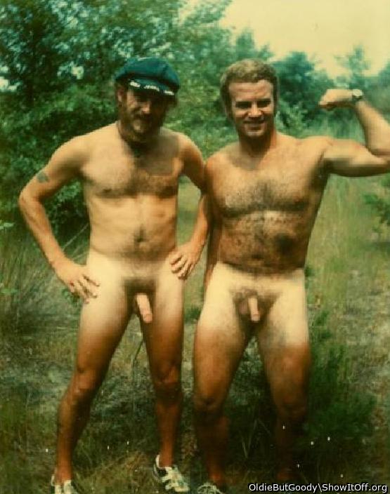 Old Polaroid - Jeff and Jim nude outside